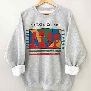 Vintage 90s Talking Heads Rock Band Unisex Sweatshirt, Talking Heads shirt grey